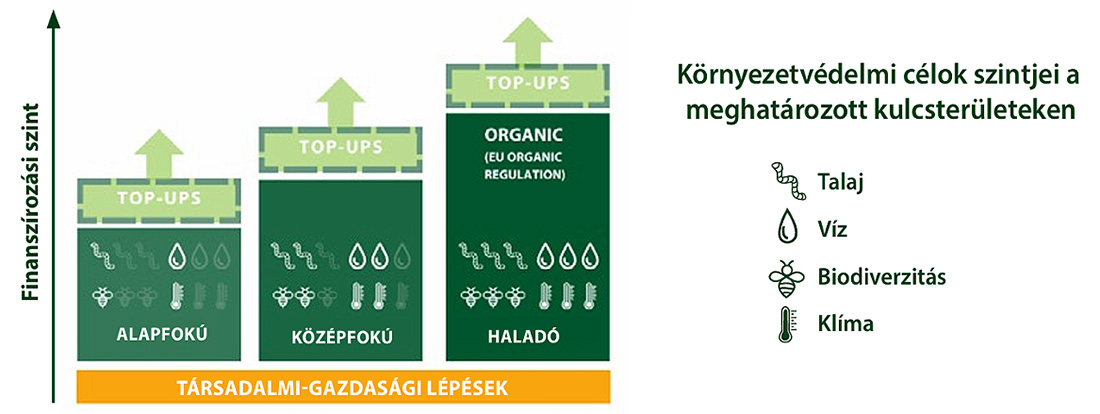 1. ábra | Az ökológiai gazdálkodás helye az új KAP-ban az IFOAM javaslata szerint (Forrás: IFOAM Let’s discuss organic series: The future of the Common Agricultural Polic beyond 2027)